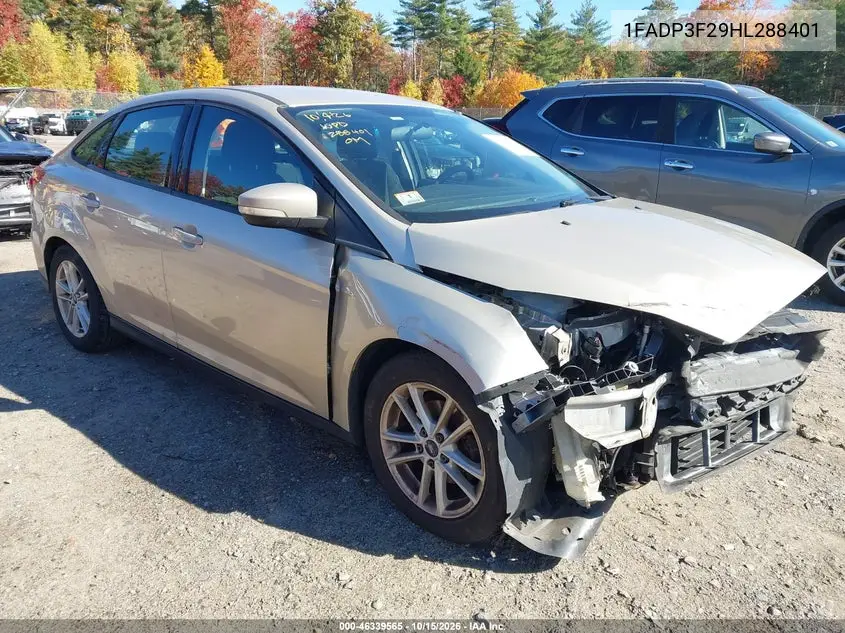 FORD FOCUS 2017, VIN 1FADP3F29HL288401