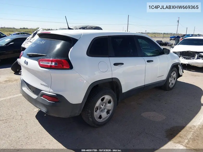 2017 JEEP CHEROKEE VIN 1C4PJLABXHW669365 — фото 4