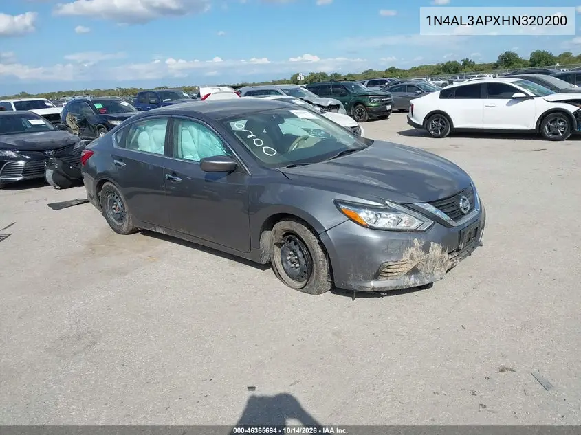 NISSAN ALTIMA 2017, VIN 1N4AL3APXHN320200