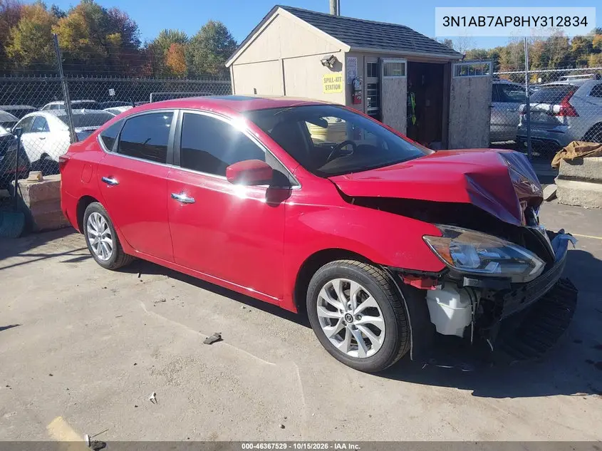 NISSAN SENTRA 2017, VIN 3N1AB7AP8HY312834