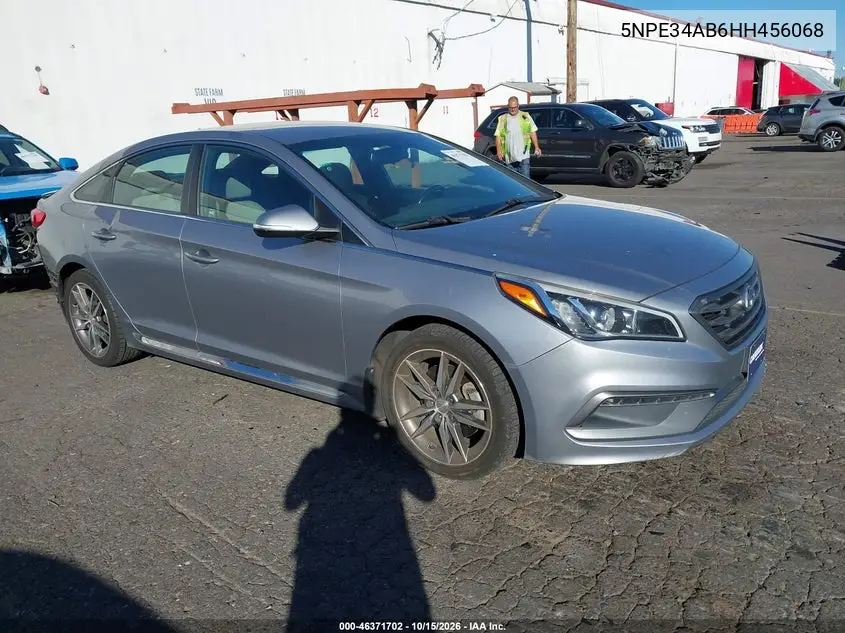 HYUNDAI SONATA 2017, VIN 5NPE34AB6HH456068
