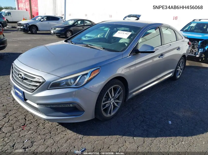 2017 HYUNDAI SONATA VIN 5NPE34AB6HH456068 — фото 2