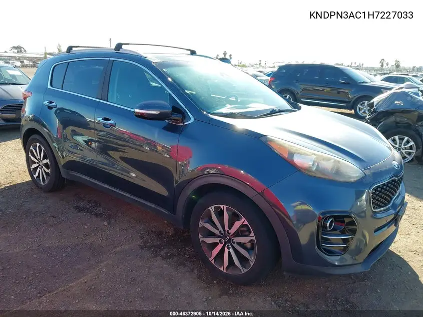 KIA SPORTAGE 2017, VIN KNDPN3AC1H7227033
