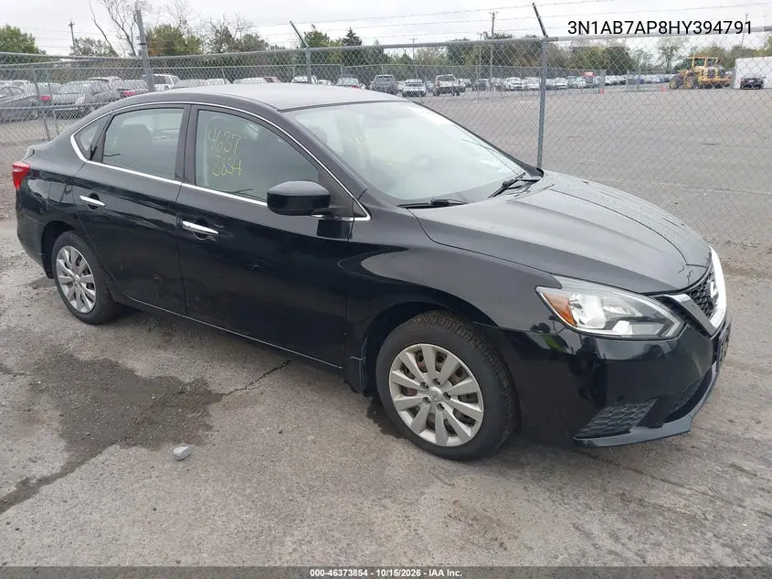 NISSAN SENTRA 2017, VIN 3N1AB7AP8HY394791