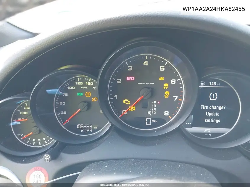 2017 PORSCHE CAYENNE VIN WP1AA2A24HKA82455 — фото 7