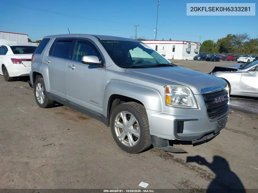 GMC TERRAIN 2017, VIN 2GKFLSEK0H6333281