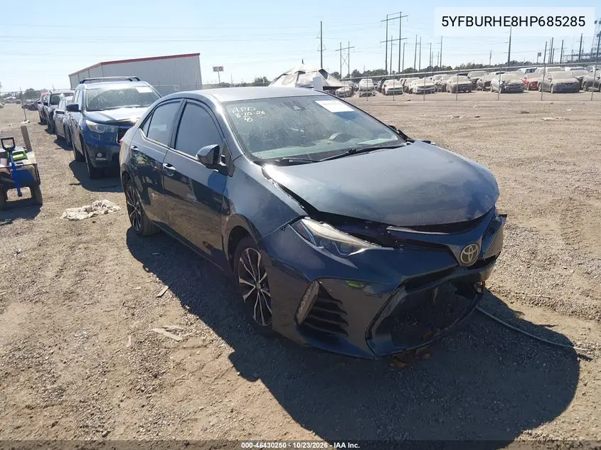 TOYOTA COROLLA 2017, VIN 5YFBURHE8HP685285