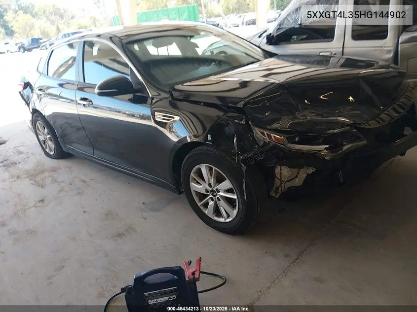 KIA OPTIMA 2017, VIN 5XXGT4L35HG144902
