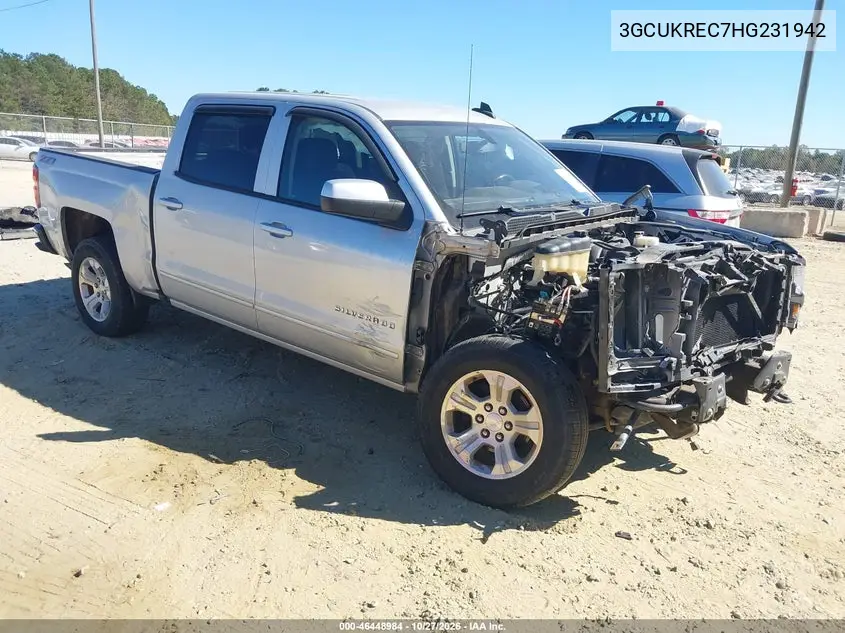 CHEVROLET SILVERADO 2017, VIN 3GCUKREC7HG231942