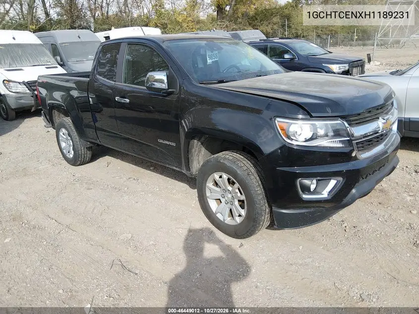 CHEVROLET COLORADO 2017, VIN 1GCHTCENXH1189231