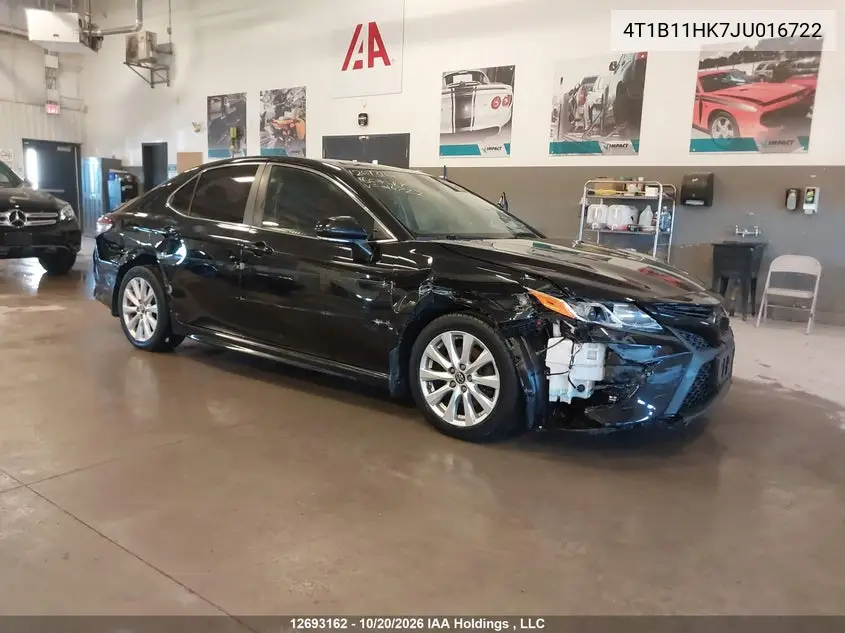 TOYOTA CAMRY 2018, VIN 4T1B11HK7JU016722