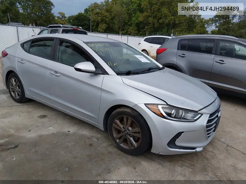 HYUNDAI ELANTRA 2018, VIN 5NPD84LF4JH294489