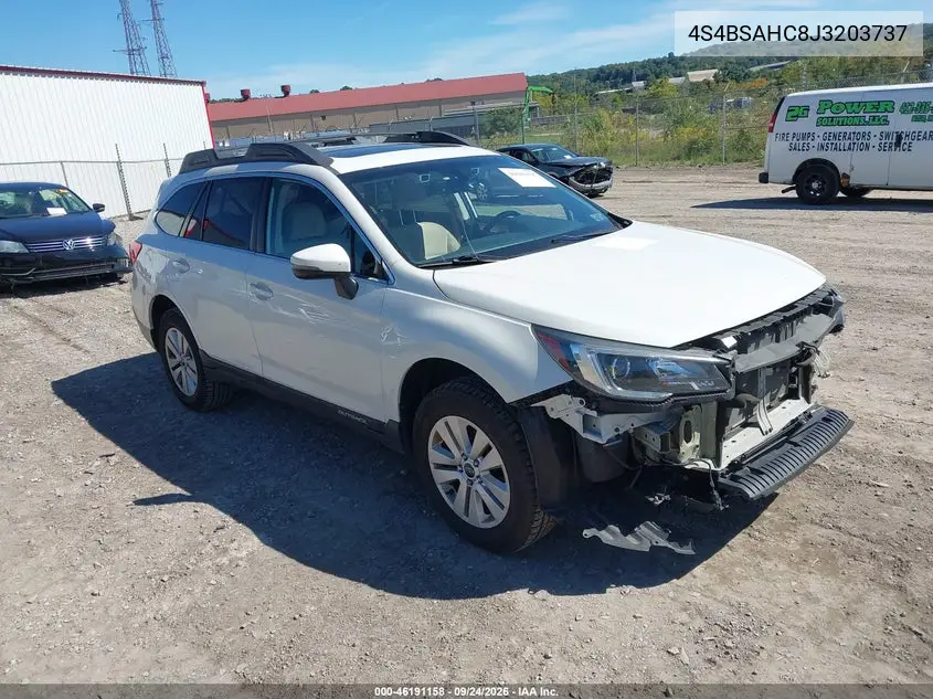 SUBARU OUTBACK 2018, VIN 4S4BSAHC8J3203737