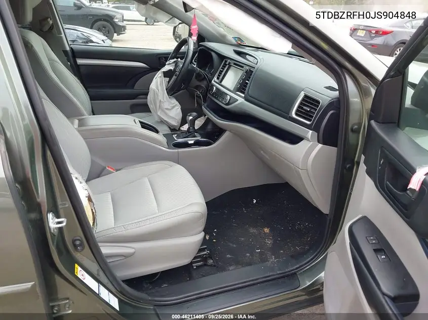 2018 TOYOTA HIGHLANDER VIN 5TDBZRFH0JS904848 — фото 5