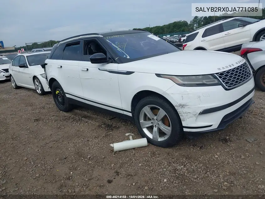 LAND ROVER RANGE ROVER VELAR 2018, VIN SALYB2RX0JA771085