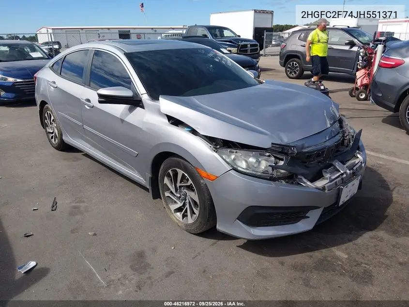 HONDA CIVIC 2018, VIN 2HGFC2F74JH551371