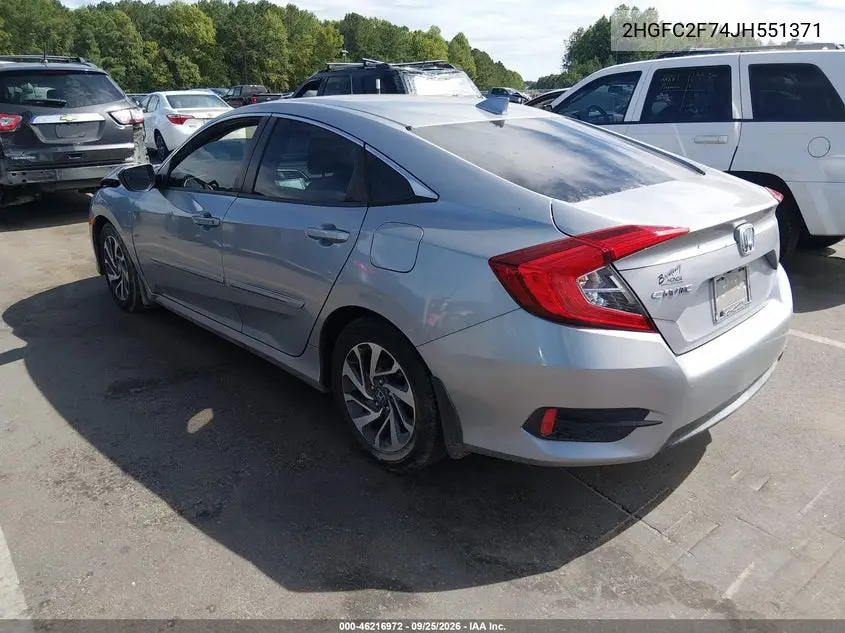 2018 HONDA CIVIC VIN 2HGFC2F74JH551371 — фото 3