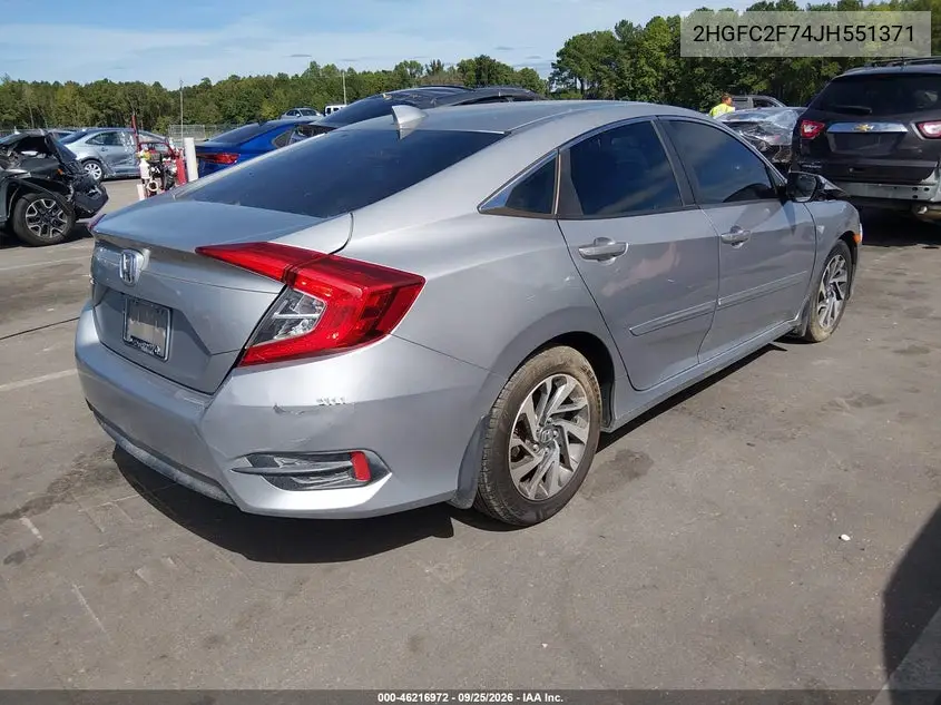2018 HONDA CIVIC VIN 2HGFC2F74JH551371 — фото 4