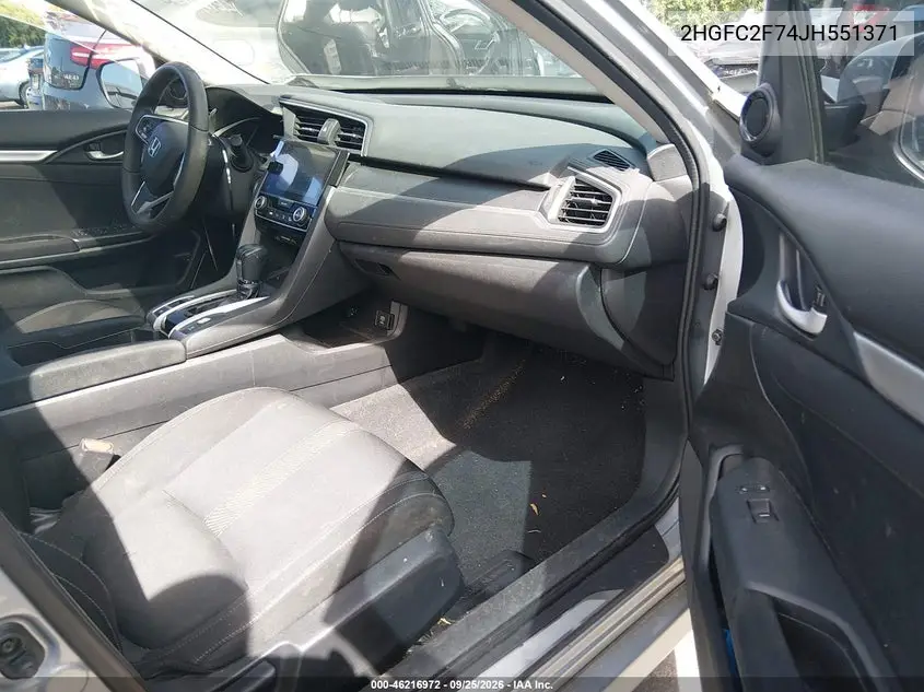 2018 HONDA CIVIC VIN 2HGFC2F74JH551371 — фото 5
