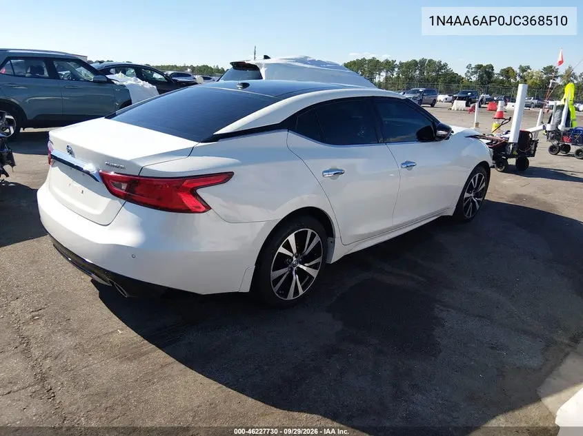 2018 NISSAN MAXIMA VIN 1N4AA6AP0JC368510 — фото 4