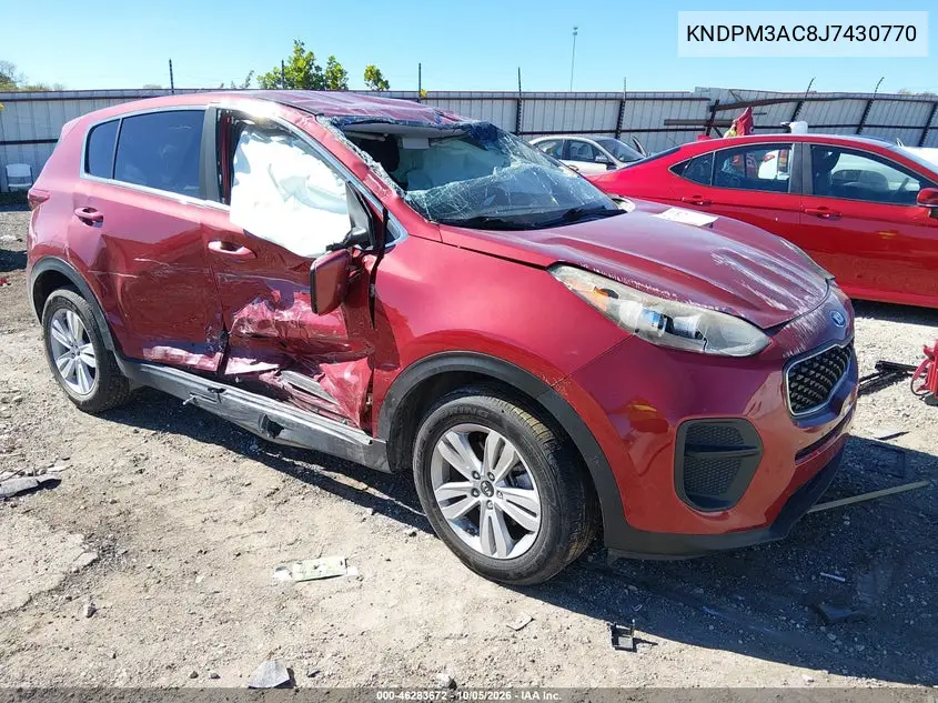 KIA SPORTAGE 2018, VIN KNDPM3AC8J7430770