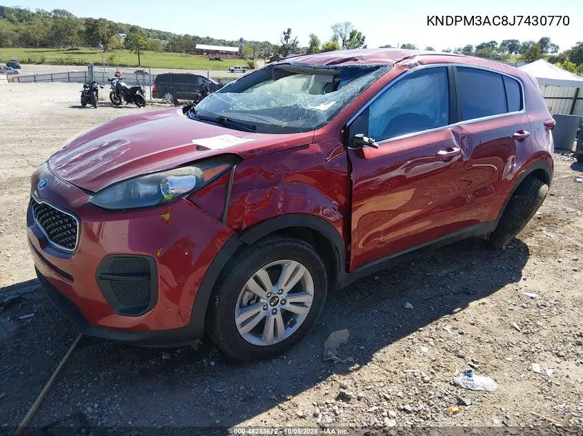 2018 KIA SPORTAGE VIN KNDPM3AC8J7430770 — фото 2