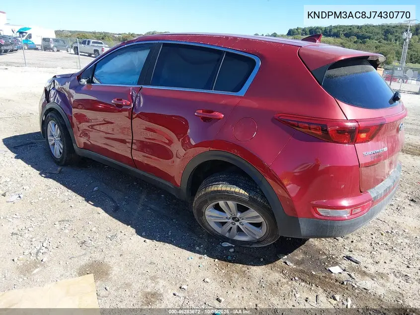 2018 KIA SPORTAGE VIN KNDPM3AC8J7430770 — фото 3