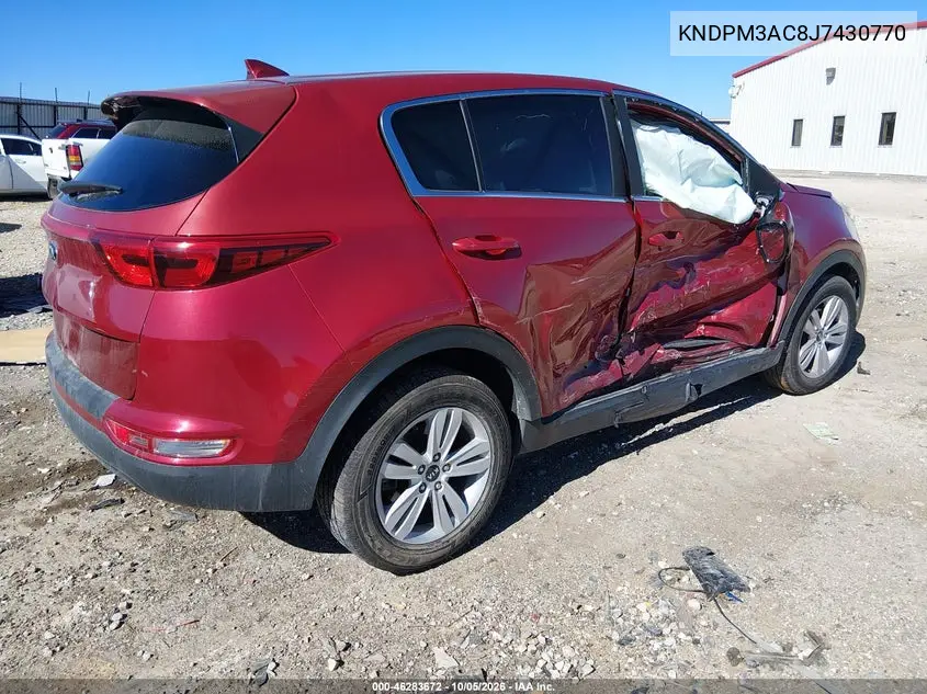 2018 KIA SPORTAGE VIN KNDPM3AC8J7430770 — фото 4