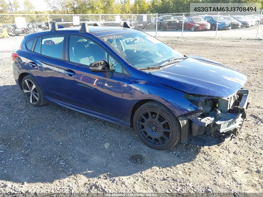 SUBARU IMPREZA 2018, VIN 4S3GTAM63J3708494