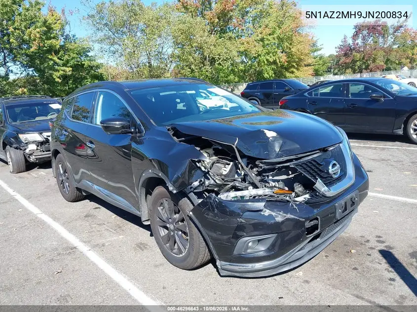 NISSAN MURANO 2018, VIN 5N1AZ2MH9JN200834