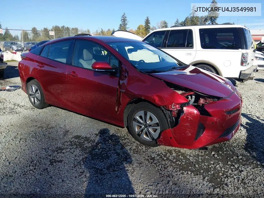 TOYOTA PRIUS 2018, VIN JTDKARFU4J3549981
