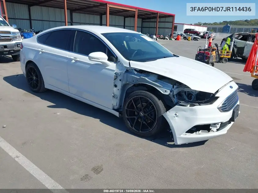 FORD FUSION 2018, VIN 3FA6P0HD7JR114436