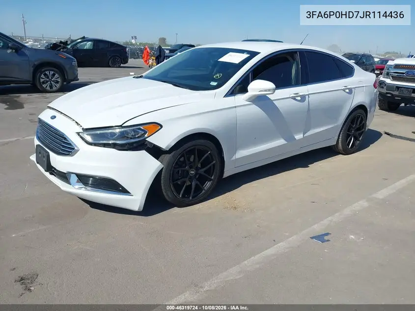 2018 FORD FUSION VIN 3FA6P0HD7JR114436 — фото 2