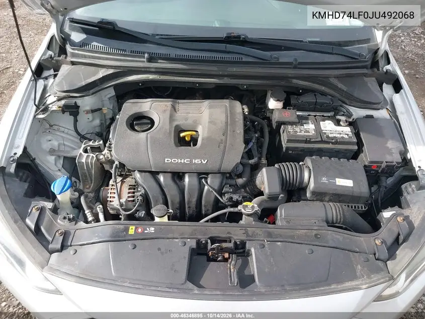 2018 HYUNDAI ELANTRA VIN KMHD74LF0JU492068 — фото 10