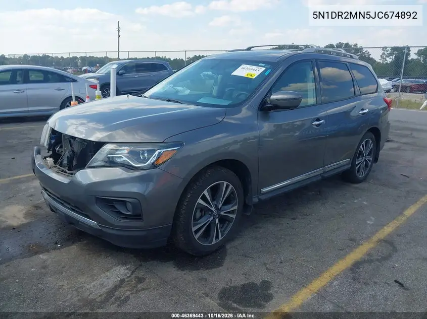 2018 NISSAN PATHFINDER VIN 5N1DR2MN5JC674892 — фото 2