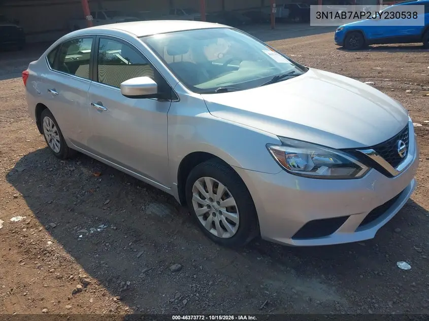 NISSAN SENTRA 2018, VIN 3N1AB7AP2JY230538