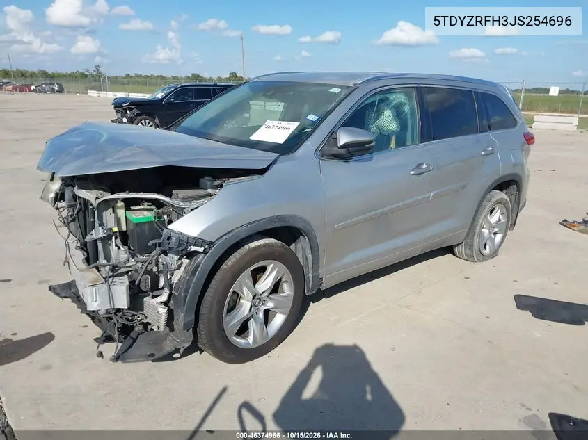 2018 TOYOTA HIGHLANDER VIN 5TDYZRFH3JS254696 — фото 2