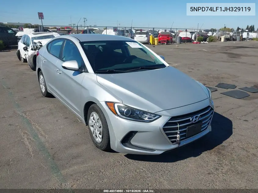 HYUNDAI ELANTRA 2018, VIN 5NPD74LF1JH329119