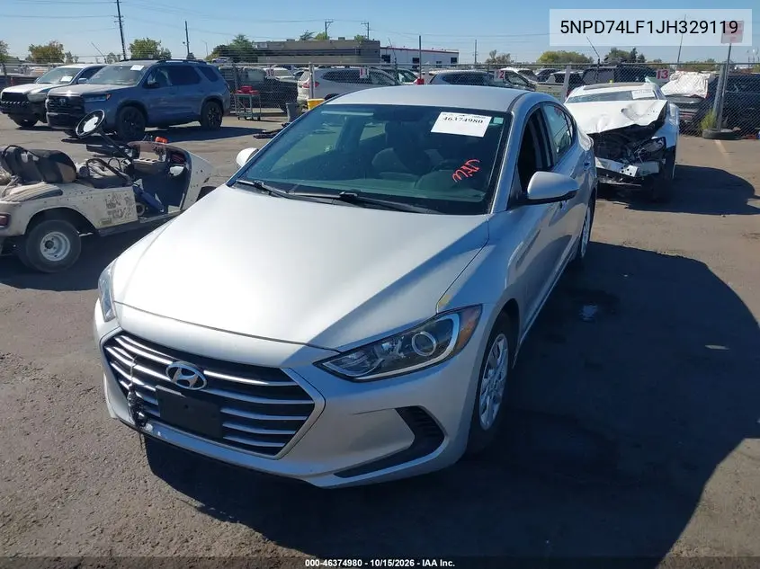 2018 HYUNDAI ELANTRA VIN 5NPD74LF1JH329119 — фото 2