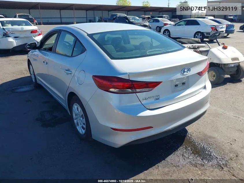 2018 HYUNDAI ELANTRA VIN 5NPD74LF1JH329119 — фото 3