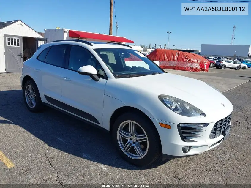 PORSCHE MACAN 2018, VIN WP1AA2A58JLB00112