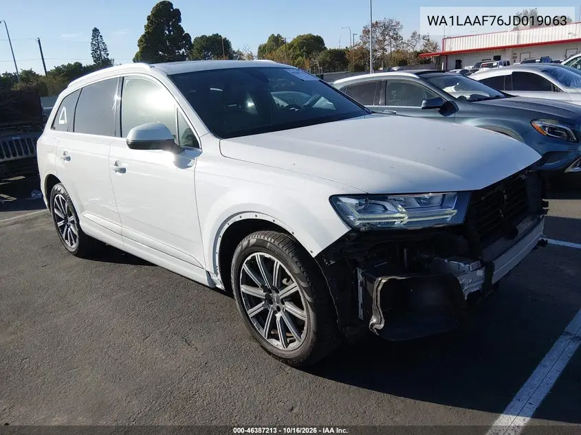 AUDI Q7 2018, VIN WA1LAAF76JD019063