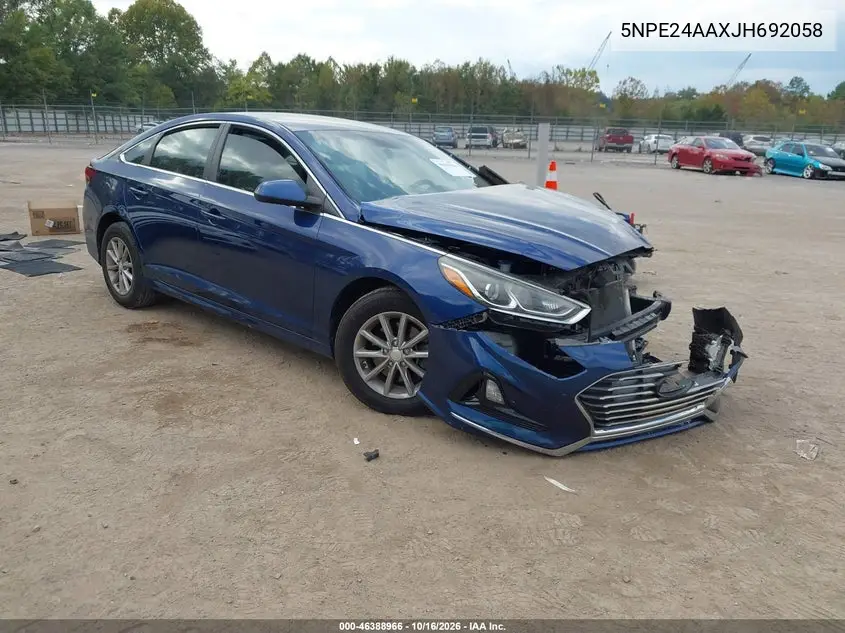 HYUNDAI SONATA 2018, VIN 5NPE24AAXJH692058