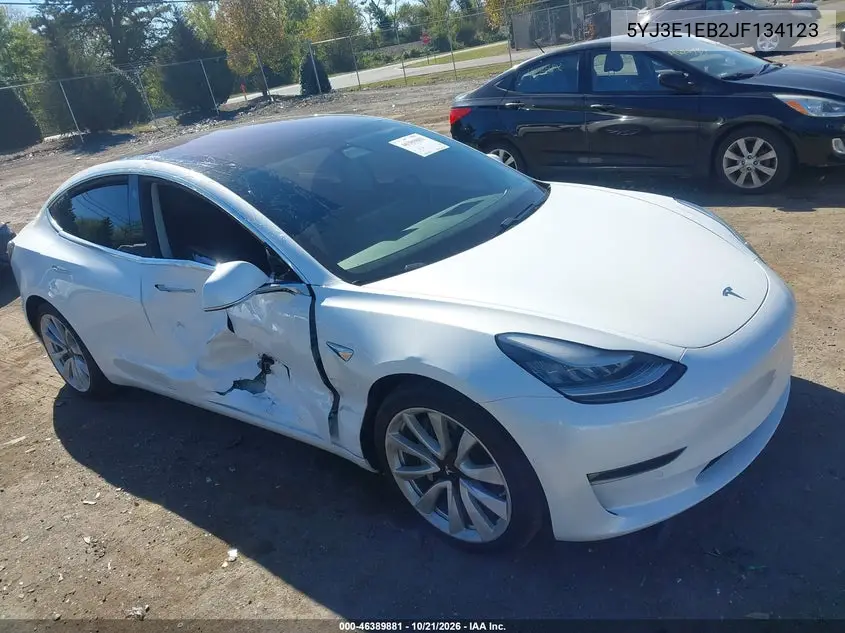 TESLA MODEL 3 2018, VIN 5YJ3E1EB2JF134123