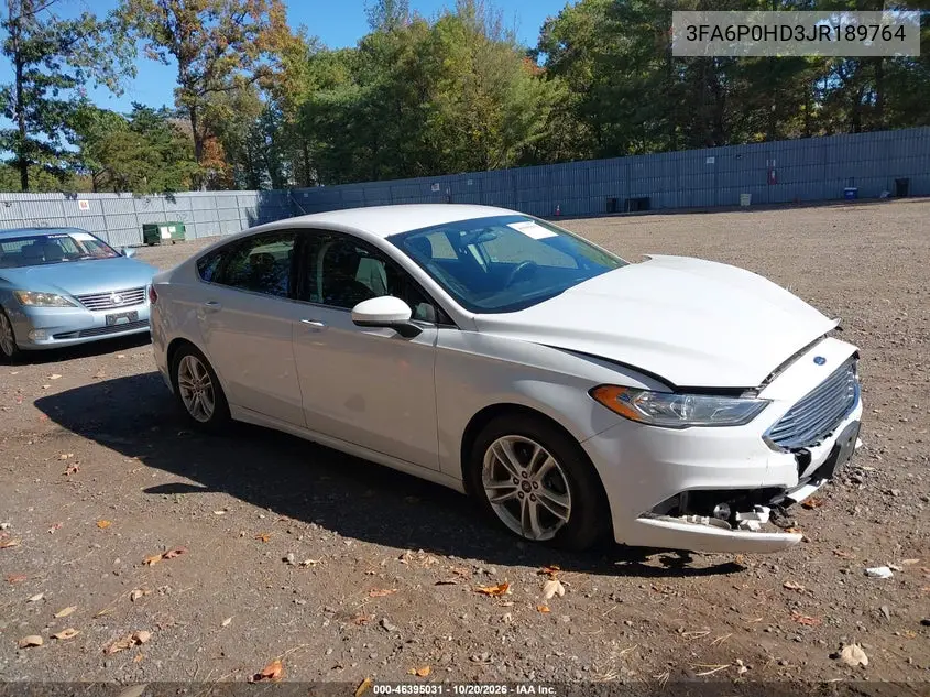 FORD FUSION 2018, VIN 3FA6P0HD3JR189764