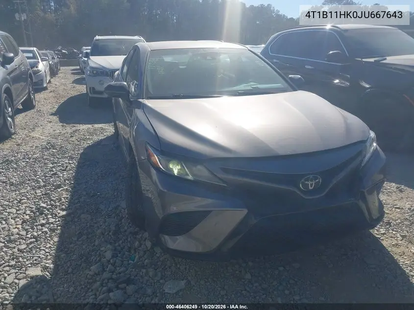 TOYOTA CAMRY 2018, VIN 4T1B11HK0JU667643