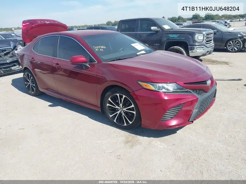TOYOTA CAMRY 2018, VIN 4T1B11HK0JU648204