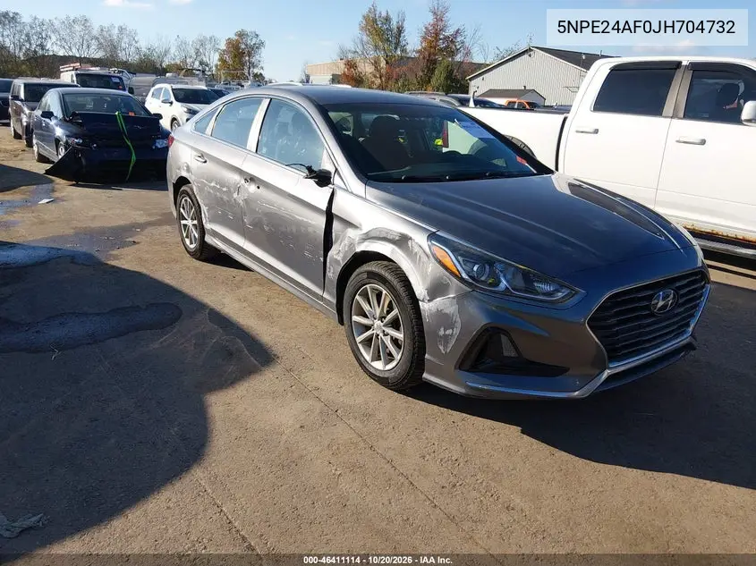 HYUNDAI SONATA 2018, VIN 5NPE24AF0JH704732