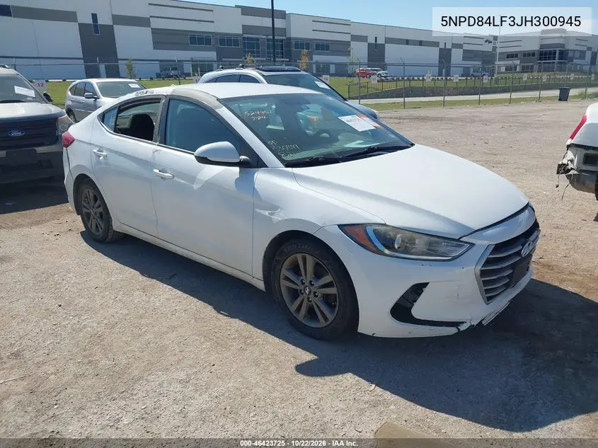 HYUNDAI ELANTRA 2018, VIN 5NPD84LF3JH300945