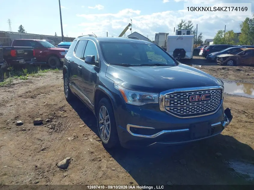 GMC ACADIA 2019, VIN 1GKKNXLS4KZ174169